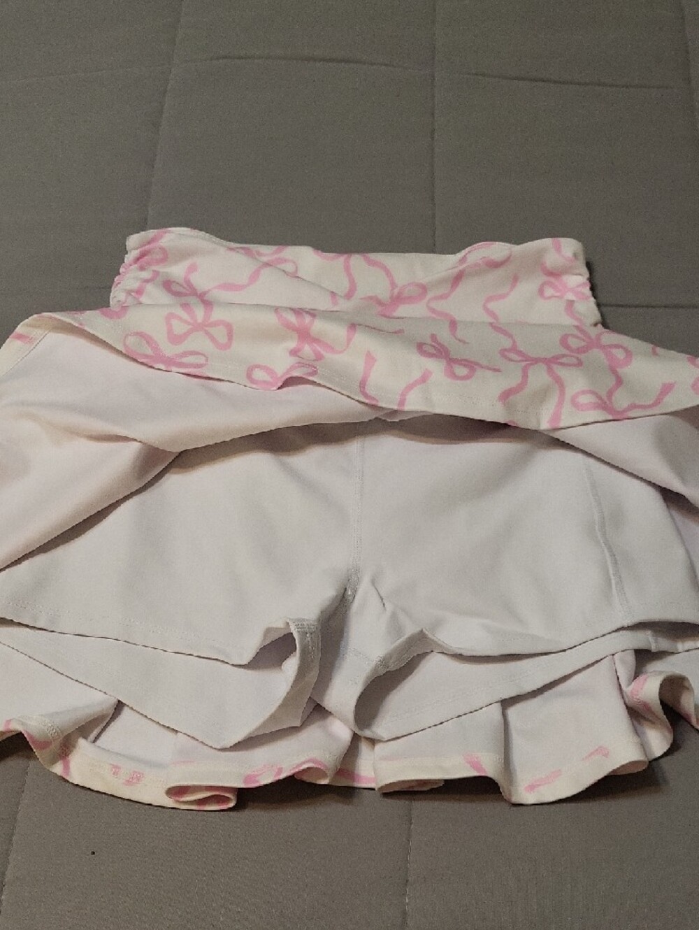 AS Revival White Skort with Pink Ribbon Print Active Wear Small - Picture 4 of 6